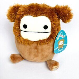Squishmallow Benny the Bigfoot Sparkly Gold Tinsel Hair Brown Plush NEW NWT